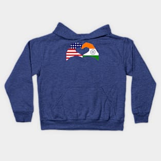 We Heart USA & India Patriot Flag Series Kids Hoodie